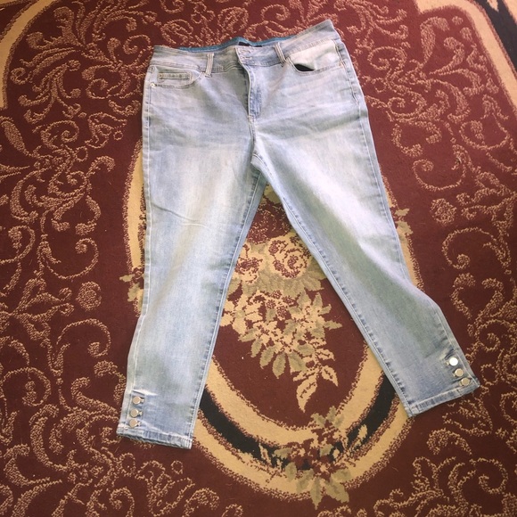 One 5 One Ankle Cropped Jeans with Slim Fit buttons bottom-size16-summertime - Picture 1 of 10